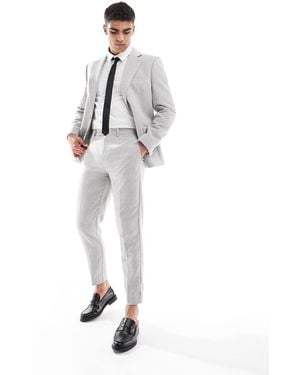 ASOS Tapered Wool Blend Suit Trousers - White
