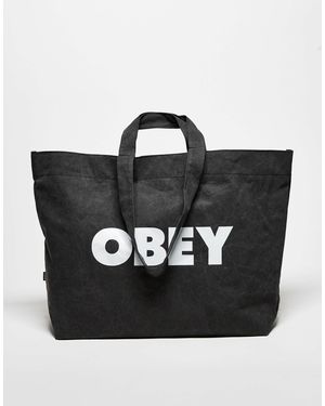 Obey Pigment - cabas teinté avec logo graphique - Noir