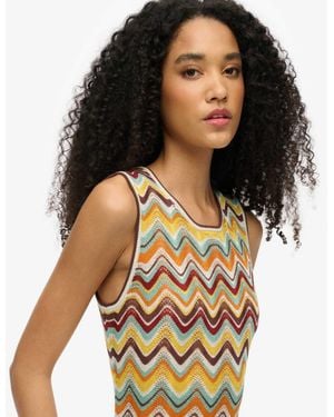 Superdry – midi-strickkleid - Schwarz