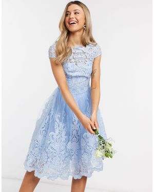 Chi Chi London Chi Chi – Bridesmaid Rhiannon – es Spitzenkleid - Blau