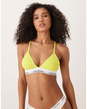 Calvin Klein Modern cotton - brassière triangle à doublure légère - citron - Jaune