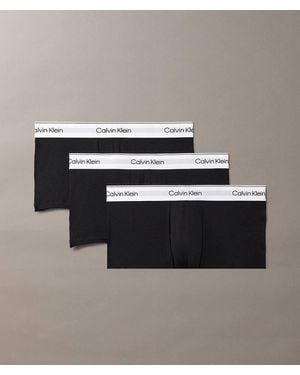 Calvin Klein Icon Cotton Stretch Low Rise Boxer Trunks 3 Pack - Black