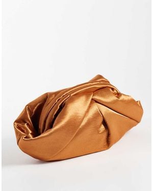 ASOS Satin Frame Clutch Bag - Brown
