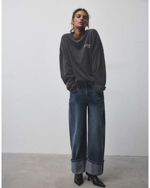 Pull&Bear Oversize Graphic T-shirt - Grey