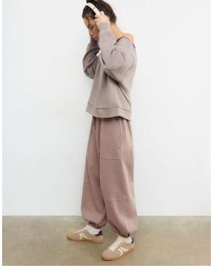 Stradivarius Balloon Plush joggers - Natural