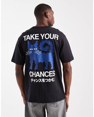 Only & Sons Relaxed Fit T-shirt With Chances Back Print - Blue