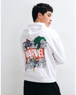 ASOS Sweat à capuche oversize avec imprimé comics marvel - Blanc