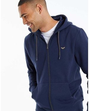 Threadbare Cotton Blend 'Tangerine' Zip Through Hoodie - Blue
