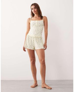 ASOS Mix & Match Pointelle Pyjama Short - Natural