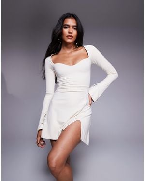 Oh Polly Amryn Fluted Sleeve Mini Dress - Purple