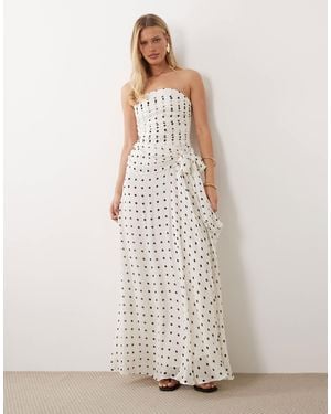 Mango Off Shoulder Maxi Dress - White