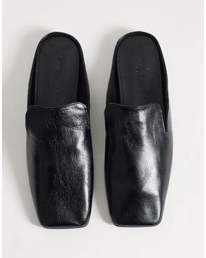 ASOS – maude – hochwertige pantoffeln aus leder - Schwarz