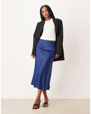 Y.A.S Satin Midi Skirt - Blue