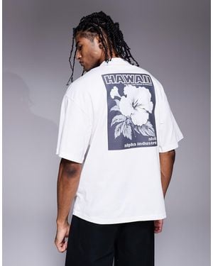 Alpha Industries Alpha T-shirt With Flower Back Print - White