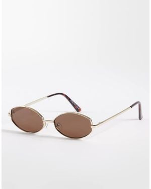 Aire Objective Slim Oval Metal Sunglasses - White