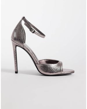 Public Desire Gilded Tie Leg Heeled Sandals - Metallic