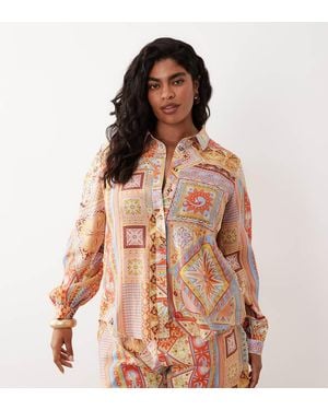 Never Fully Dressed Satin Long Sleeve Button-down Shirt - Multicolour