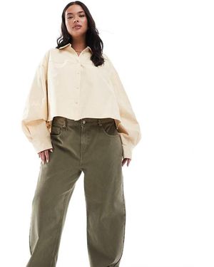 ASOS Asos Design Curve Everyday Barrel Jeans - Natural