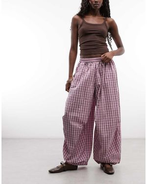 Collusion Xl Baggy Broek Met Ruit - Paars