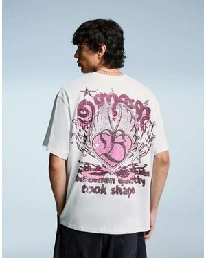 Bershka Short Sleeve T-shirt With Print - Red