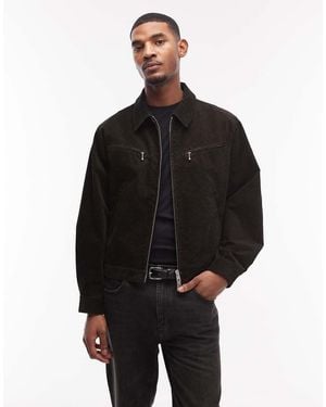 AllSaints Korey Leopard Print Zip Through Jacket - Black