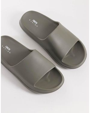 ASOS Slippers Met Dikke Zool - Grijs