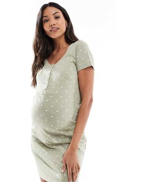 Mama.licious Camisón Verde Salvia Con Estampado De Estrellas Y Diseño Para Lactancia De Mamalicious Maternity - Multicolor