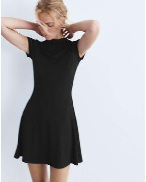Pull&Bear Mock Neck Short Dress - Black