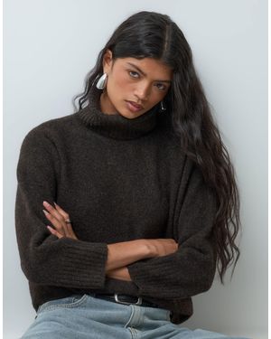 Vero Moda Grober rollkragenpullover - Schwarz