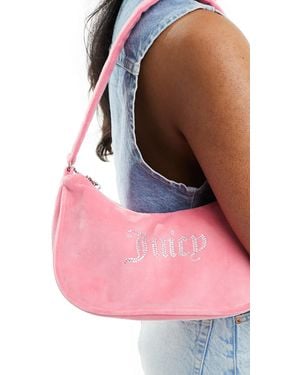 Juicy Couture – velours-schultertasche - Pink
