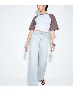Stradivarius Petite D92 Straight Wide-leg Jeans - Blue