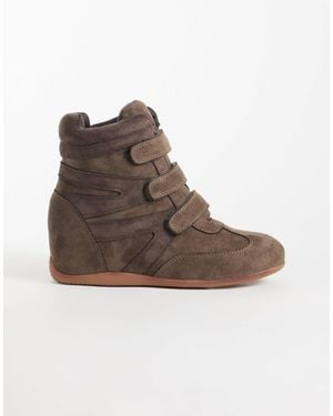 Public Desire Carmina Wedge Sneakers - Brown
