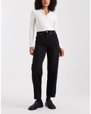 ONLY Robbie High Waist Straight Leg Jeans - Black