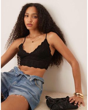 Free People Bralette Con Volantes Amina De - Negro