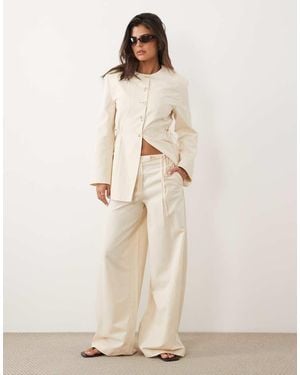 ASOS Broek Met Strikceintuur - Naturel
