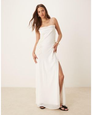 Hope & Ivy Embellished Cross Back Cami Maxi Dress - Natural