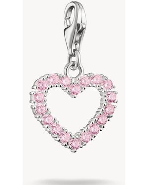 Thomas Sabo Charm Plateado Y Rosa Con Diseño De Corazón Original