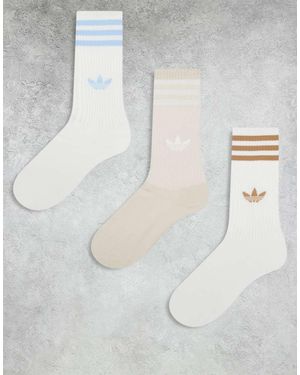 adidas Originals Adicolor Trefoil 3 Pack Crew Socks - Grey