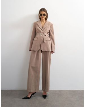 TOPSHOP Co Ord Double Tailored Trouser - Brown