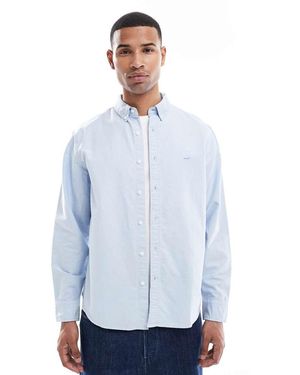 Levi's Authentic Tonal Logo Button Down Oxford Shirt Relaxed Fit - Blue