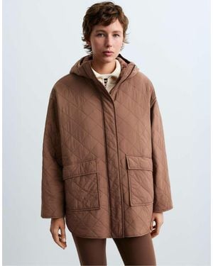 Oysho Fellex® Aerogel Padded Jacket With Faux-fur-effect Interior - Brown