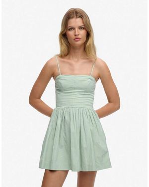 Superdry Corset Sweetheart Neckline Cami Mini Strappy Sundress - Green