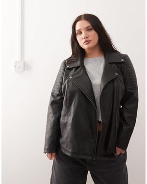 Noisy May Faux Leather Jacket - Black
