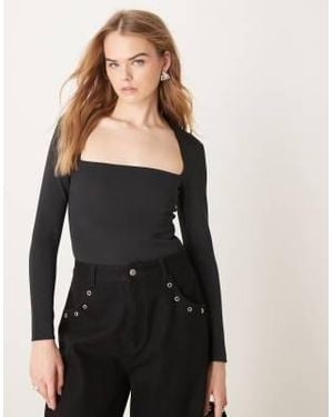 Abercrombie & Fitch Square Neck Bodysuit - Black