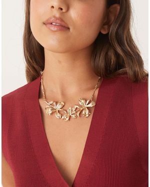 ASOS – e halskette mit dreifachem, großem blumendetail - Rot