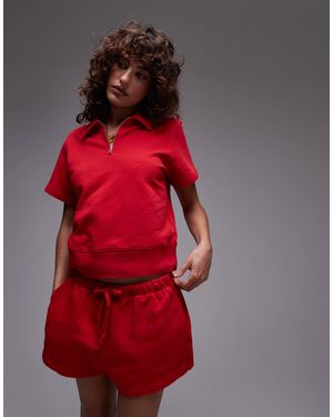 ARKET Pure Cotton Pull On Runner Shorts - Red