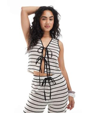 esmé studios Esmee Exclusive Tie Front Knit Waistcoat - White