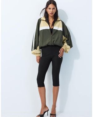 Stradivarius Regular-Fit Colourblock Windbreaker - Green