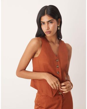 Nobody's Child Vinnie V-neck Waistcoat Co-ord - Orange