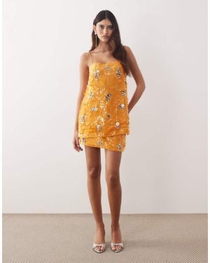 ARRANGE Crystal Embellished Mini Skirt Co-ord - Orange